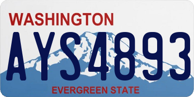 WA license plate AYS4893