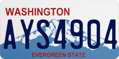 WA license plate AYS4904