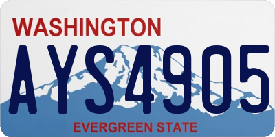 WA license plate AYS4905