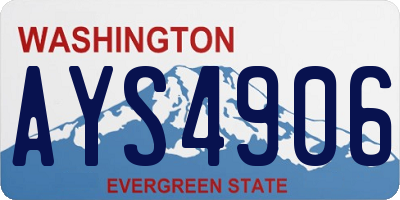WA license plate AYS4906