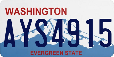 WA license plate AYS4915