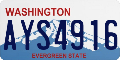 WA license plate AYS4916