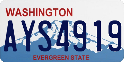 WA license plate AYS4919