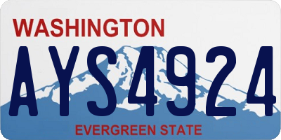 WA license plate AYS4924