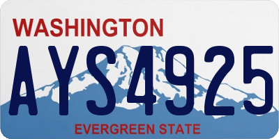 WA license plate AYS4925