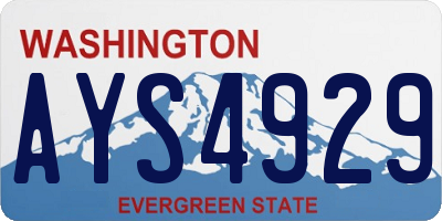 WA license plate AYS4929
