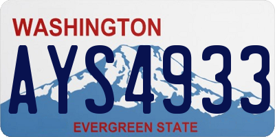 WA license plate AYS4933