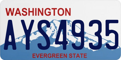 WA license plate AYS4935