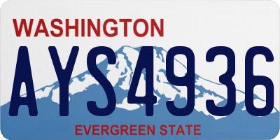 WA license plate AYS4936