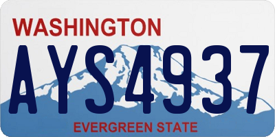 WA license plate AYS4937