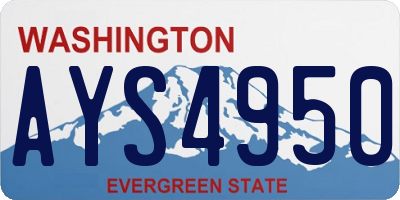 WA license plate AYS4950