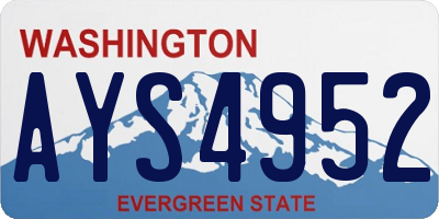 WA license plate AYS4952
