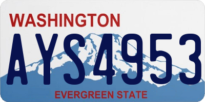 WA license plate AYS4953