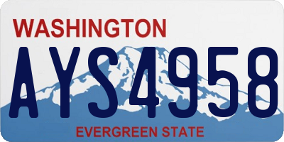 WA license plate AYS4958