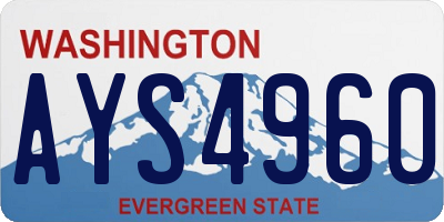 WA license plate AYS4960