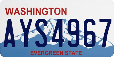WA license plate AYS4967