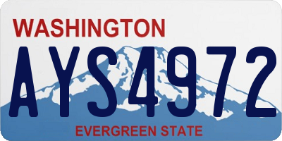 WA license plate AYS4972