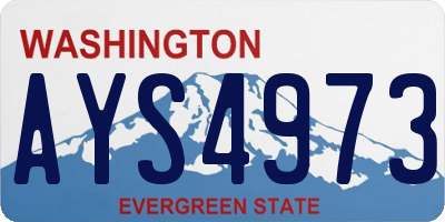 WA license plate AYS4973