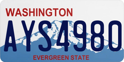WA license plate AYS4980