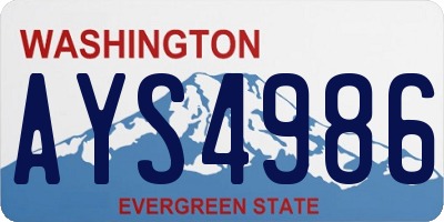 WA license plate AYS4986