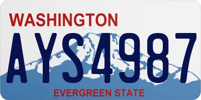 WA license plate AYS4987