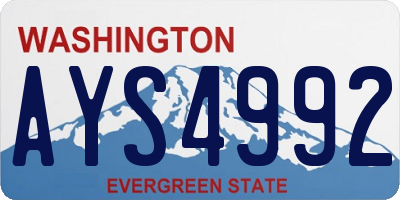WA license plate AYS4992