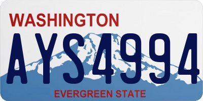 WA license plate AYS4994