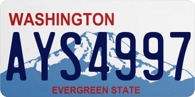 WA license plate AYS4997