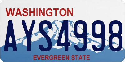 WA license plate AYS4998