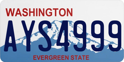 WA license plate AYS4999