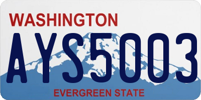 WA license plate AYS5003