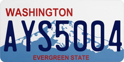 WA license plate AYS5004