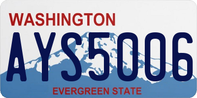 WA license plate AYS5006