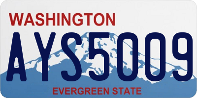 WA license plate AYS5009