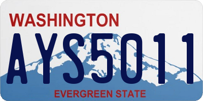 WA license plate AYS5011