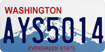 WA license plate AYS5014