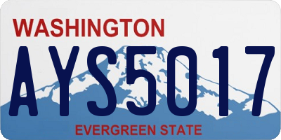 WA license plate AYS5017