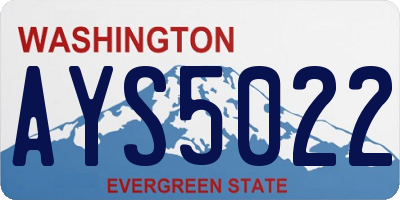 WA license plate AYS5022