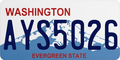 WA license plate AYS5026