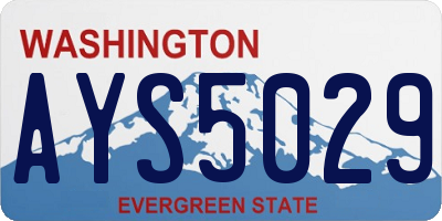 WA license plate AYS5029