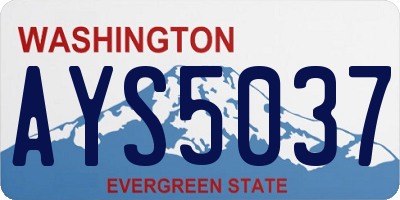 WA license plate AYS5037