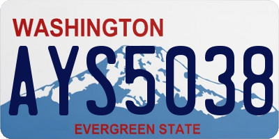 WA license plate AYS5038