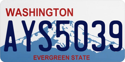 WA license plate AYS5039