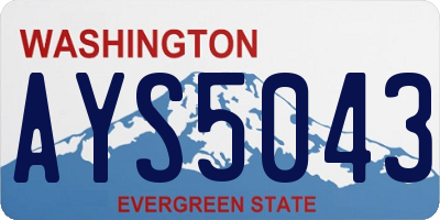 WA license plate AYS5043