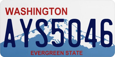WA license plate AYS5046