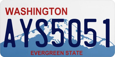 WA license plate AYS5051