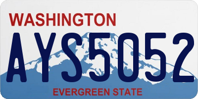 WA license plate AYS5052