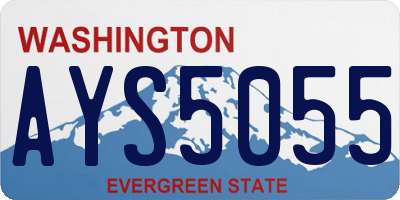 WA license plate AYS5055