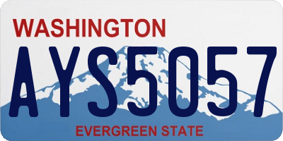 WA license plate AYS5057