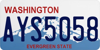 WA license plate AYS5058